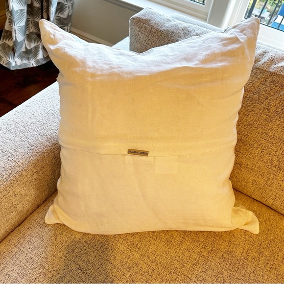 Sugarboo Designs Linen Striped Pillow Rare Decorative Large Beachy Boho Coastal - Picture 8 of 10